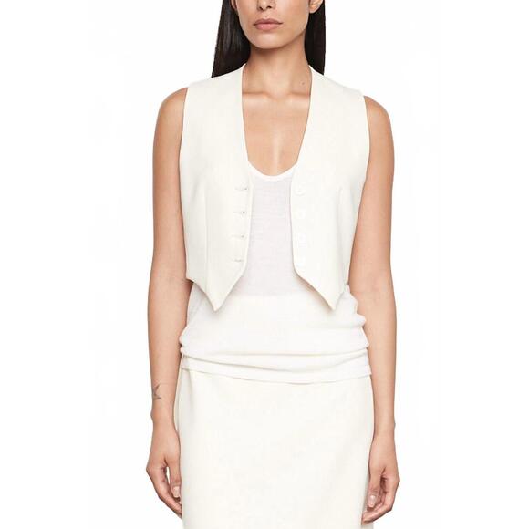 NEW ENZA COSTA crepe sleeveless vest in cream